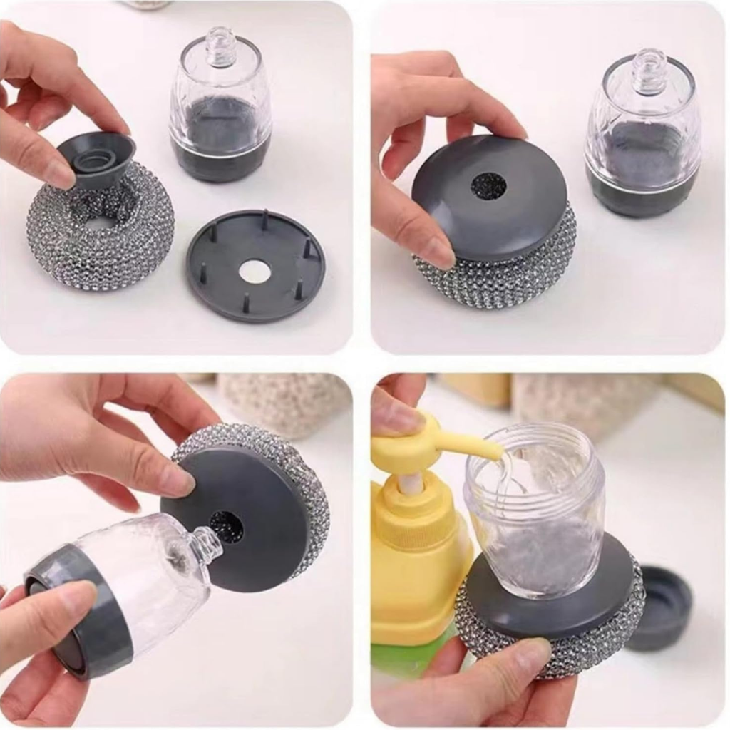 Esponja con dispensador para platos 2 en 1