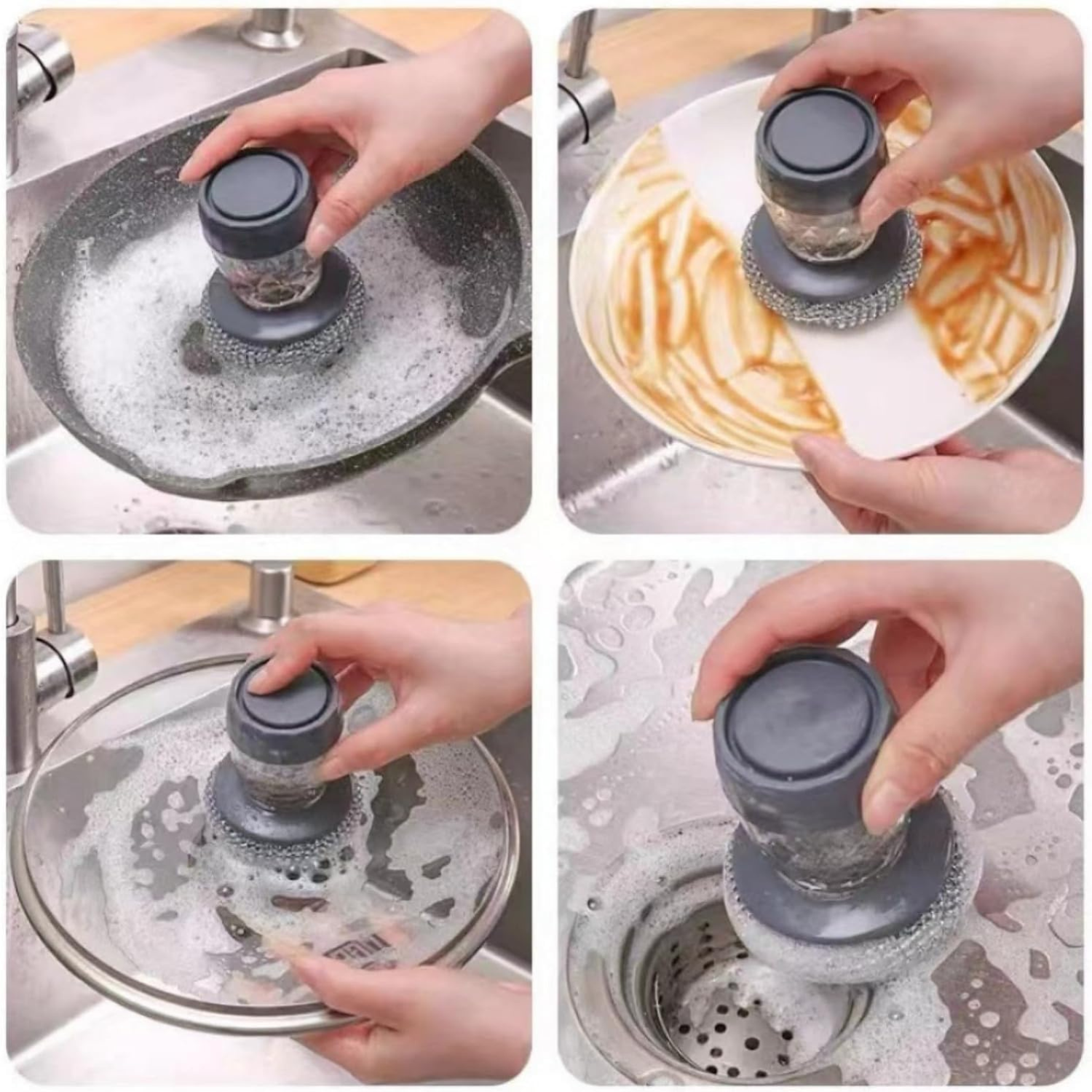 Esponja con dispensador para platos 2 en 1