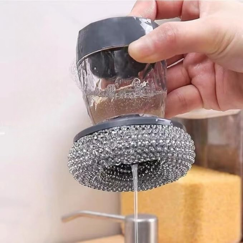 Esponja con dispensador para platos 2 en 1